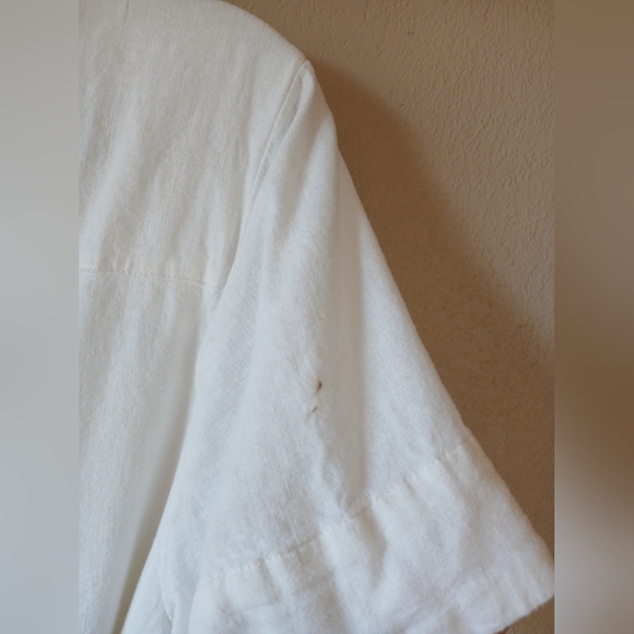 Joie | Elegant White Linnen Button-Up Midi Dress Size XL - Picture 11 of 12